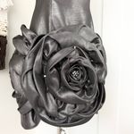 Jovani  Silver Metallic Rosette Skirt Embellished Strapless Cocktail Dress Sz 8 Photo 3