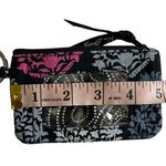 Vera Bradley Black Zip Id Card Card Holder Wallet Keychain Photo 2