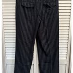 Ann Taylor Loft By  Black/Blue Striped Dress Pants Mid Rise Zip Size See Measures Photo 1