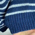 American Eagle  Seriously soft striped wool blend mockneck quarter zip sweater M Photo 85