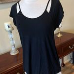 Crave fame Black Cut-Out Short Sleeve Flowy Top Photo 3