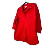 Coldwater Creek  100% Silk Red Diamond Pintuck Button Front Blouse Women’s L GUC Photo 8