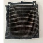 Forever 21  Skirt Women's Medium Black Cream Striped Mini Fitted Bodycon Twee Photo 2