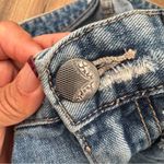 Free People  Blue Distressed Jean Shorts Photo 6