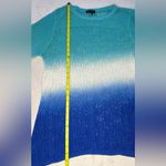 Willi Smith  Ombré Open Knit Sweater in Blue/White Size XL 3/4 Sleeve Photo 3