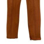Anthropologie Faux Suede Pants Leather Split Hem Ankle Pants Photo 5