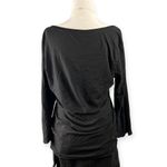 Jakes Rhinestone Heart Wings Long Sleeve Shirt Womens XL Black Y2K Graphic Photo 1