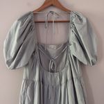 ASTR The Label llana Midi Dress Puff Sleeve Tiered Skirt Tie Back Light Green M Photo 8