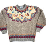 Vintage Renny Handknit Sweater 100% Shetland Wool Earthy Medium Brown Photo 0