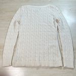 Ralph Lauren LAUREN  Cream Cable Knit Boat Neck Sweater Gold Button Detail Size S Photo 9