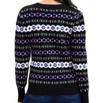 Loft Black Long Sleeve Fair Isle Print Crew Neck Pullover Sweater Size XXL Cozy Photo 1