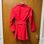 Smythe Belted Long Sleeve Collared Trenchcoat Trench Jacket Red White Button 6 Photo 13