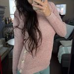 Loft Pink Sweater with Button Detail Photo 5