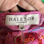 Hale Bob Top Medium Pink Floral Delyse Velvet Burnout Keyhole 3/4 Kimono Sleeves Photo 1