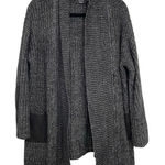 VICI  Black Chunky Knit Open Front Cardigan Sweater Zipper Details Womens M Photo 0