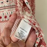 White Crow Red Patchwork Tie Front Blouse Button Down Shirt Women’s XS Photo 7