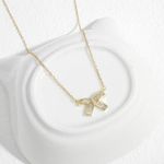 Zircon Bow Necklace Gold Photo 0