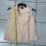 H&M Women Orange Button Down Linen Sleeveless Shirt Size Small. Photo 6