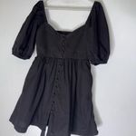 Maeve ANTHROPOLOGIE  Puff-Sleeved Sweetheart‎ Mini dress Black Small Photo 1