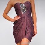 Bebe  strapless mini dress with embellishments ruching & tu;ip skirt size xs Photo 0