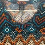 Win Win womens small medium flare bottom tunic aztec chevron bell sleeve shirt 3 Photo 3