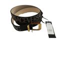 Versace Logo Studded Allover Leather Belt Black Gold $975 Large 90 cm New w/tag Photo 7