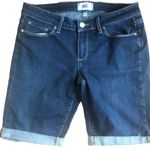 Paige Kayla Stretch Cuffed Bermuda Jorts Short Dark Denim Sz. 28 Casual Summer Photo 0