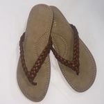 CLIFFS WHITE MOUNTAIN Gorpcore Freedom Sandal Brown Faux Suede Flip Flops Sz 8 Photo 2