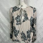 Lush Clothing Lush Floral Surplice Rayon Long Sleeve Blouse Size S Photo 3