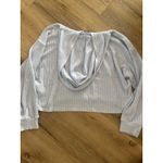 Hollister  Hoodie Y2K Sweatshirt Cropped Womens Large Blue Waffle Knit 90's Hip Photo 4