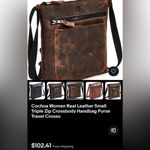 Cochoa “cognac crazy horse” lleather crossbody Brown Photo 9