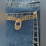 Cache Bellbottom Rhinestone Denim Jeans Size 12 Photo 5