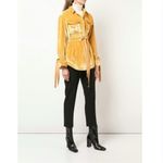 Cinq à Sept Mathieu Velvet Utility Jacket in Sunflower, Size Medium, EXCELLENT Gold Photo 14