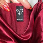 Windsor NWT  Lola Slit Satin Dress - Burgundy Photo 7