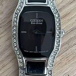 Citizen Eco-Drive Ladies Watch Crystals Black Dial and Bracelet Solar Powered Photo 2