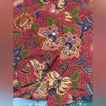 Vintage JH Collectibles silk paisley floral shorts blouse set, size 6 Red Photo 8