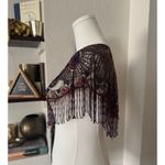 Sharmark Las Vegas Glass Beaded Vintage Shawl Depicting Hopi God Tawa EUC Brown Photo 4