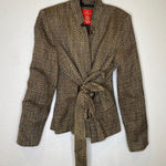 Oscar de la Renta Oscar by Blazer w/ Belt EUC Sz 10 Tweed Multicolored Brown Tan Photo 0