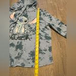 Disney Lilo and Stitch Ohana Blue Tie Dye Boxy Cropped Hoodie Sweatshirt Size S Photo 5
