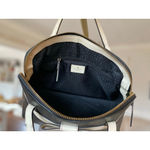 Kate Spade Bow Satchel Black Cream Handbag Top Handle Quiet Luxury Old Money Zip Photo 4