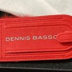 Dennis Basso Red LUGGAGE TAG MEASURES APPROX 6” RED LEATHER RED FUR (FAUX??) Photo 0