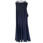 Jay Godfrey Allman Black Strapless Ruffle Gown Side Slit lined in satin size 12 Photo 6