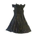 Sea New York Laura Metallic Fil Coupe Smocked Dress In Black Size 0 Photo 1