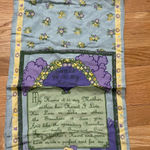 Vtg April Cornell Scarf Chiffon Blue Floral Mother Poem 56" x 13" Cottage New Photo 0