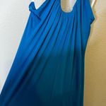 Halston Heritage Lauren Halter Jersey Gown Cerulean Blue Maxi Dress Womens 12 Photo 2