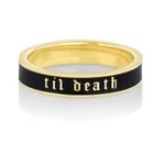 TIL DEATH Gold and Black Bridal Band Size 6 Photo 0