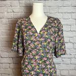 MELLODAY Women's Medium Green Floral Maxi Dress Flutter Sleeves Photo 1