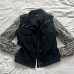 Ella Moss black white ikat tribal sleeve button down jacket XS Photo 15