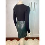 Zeagoo Forest Green High Waist Stretchy Leather Skirt w/ Zipper Photo 4