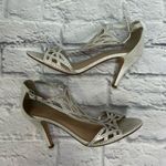 City Classified Womens Maggie Rhinestone Formal Heel Silver Size 9 Ankle Strap Photo 3